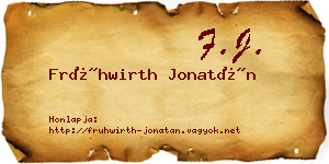 Frühwirth Jonatán névjegykártya